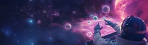 Futuristic representation of a page builder with a Pimcore astronaut