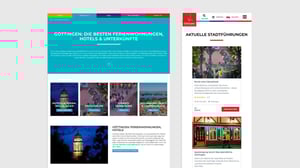 Landingpage der Göttingen-Tourismus-Website