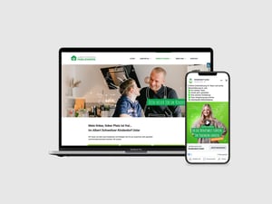 Desktop und Smartphone mit Website vom Kinderdorf Uslar