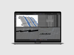PC-Screen mit 3D-Rendering