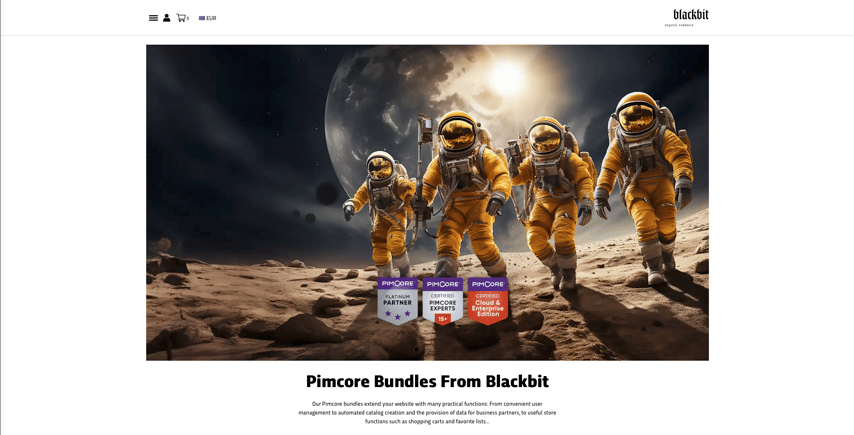 Der Blackbit-Shop auf Basis von BigCommerce und Styla Frontend