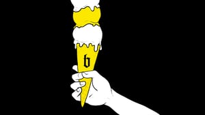 Graphic Blackbit ice cream cone with lots of ice cream scoops
