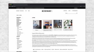 LIVING product page in the MEINEWAND online store