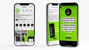 • Smartphone mit Bikeleasing Social-Media-Profil