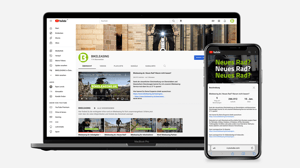 Smartphone und PC-Screen mit Bikeleasing auf YouTube