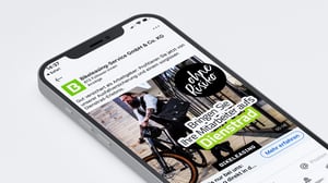 • Smartphone mit Bikeleasing Social-Media-Profil