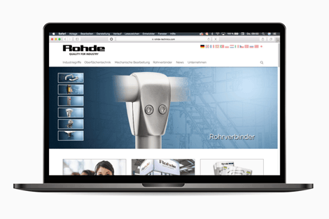 PIM-System und Tabellenkonfigurator für die Website der Rohde AG