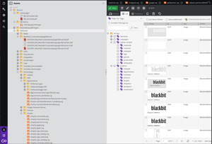 Screenshot Verwaltung digitaler Assets in Pimcore.