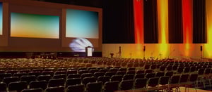 Image detail illuminated event hall visualizes event management