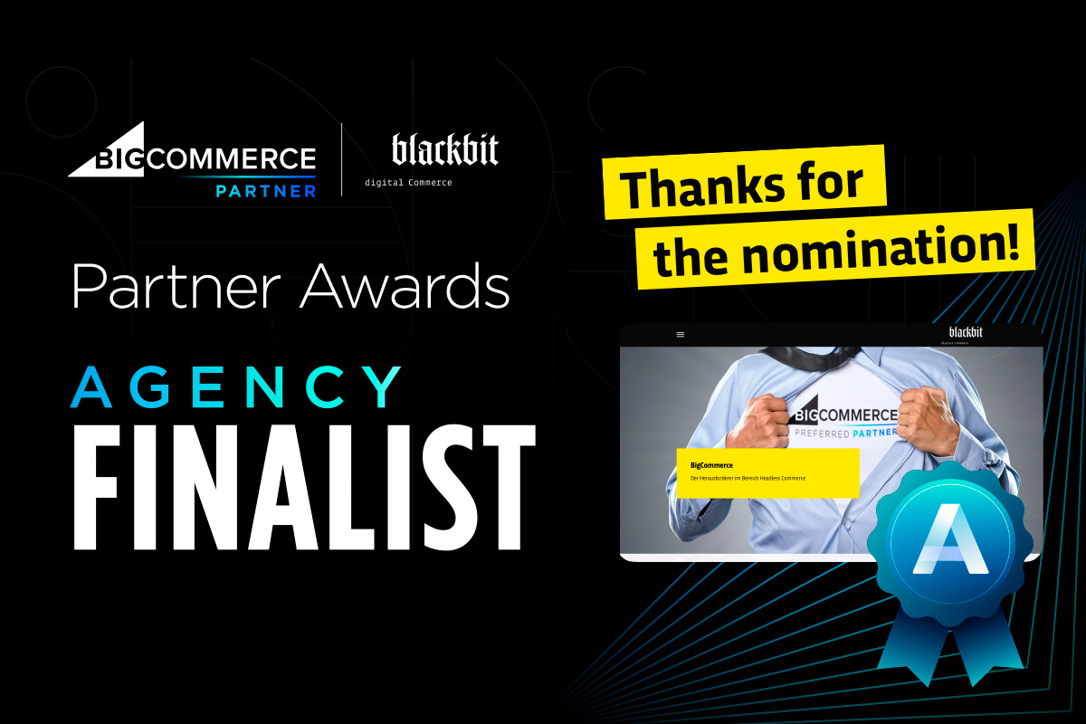 Blackbit bedankt sich für die Nominierung beim BigCommerce Partner Award 2023.