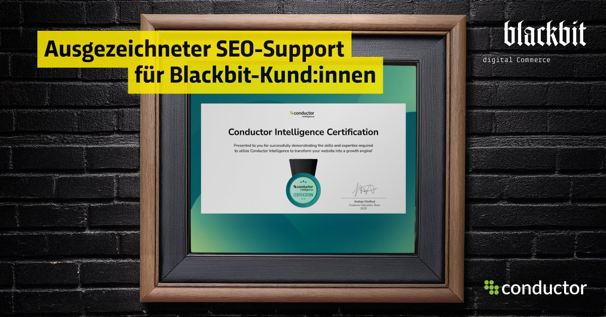 Conductor-Zertifizierung: Ausgezeichneter SEO-Support für Blackbit-Kund:innen