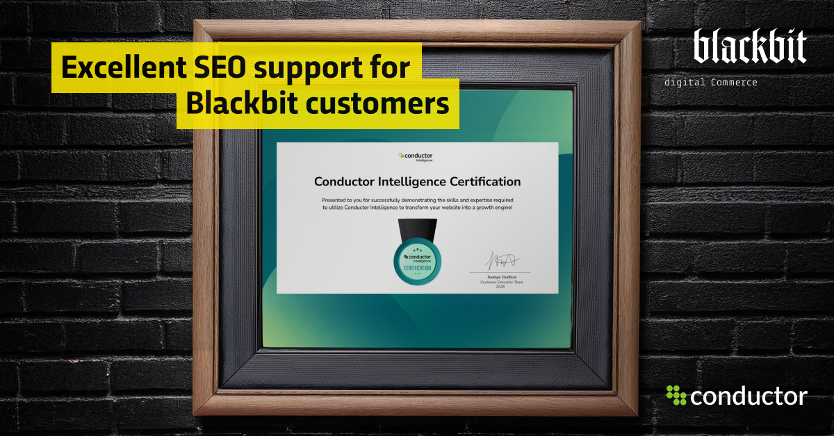 Conductor certification: Excellent SEO support for Blackbit customers